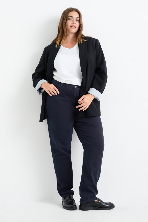 Damen - Slim Jeans - Mid Waist  - dunkelblau