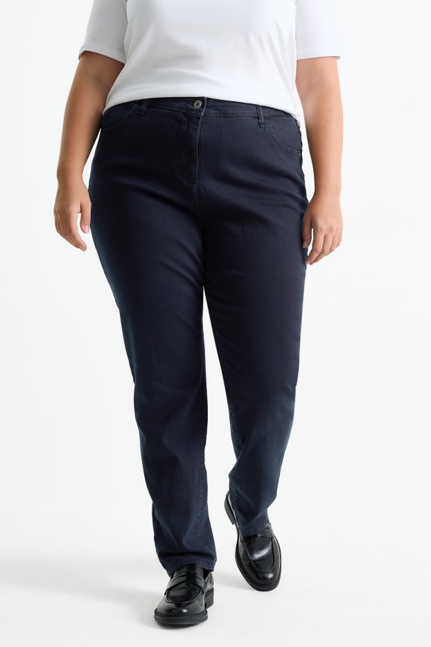 Damen - Slim Jeans - Mid Waist  - dunkelblau