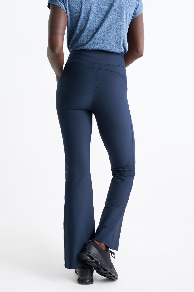 Dámské - Funkční flared legíny - 4 Way Stretch - tmavomodrá