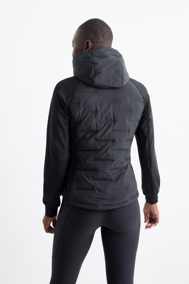 Femmes - Veste chaude de sport à capuche - noir