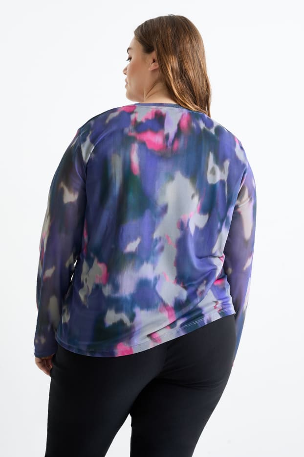 Damen - Langarmshirt - gemustert - bunt