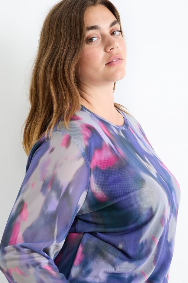 Damen - Langarmshirt - gemustert - bunt