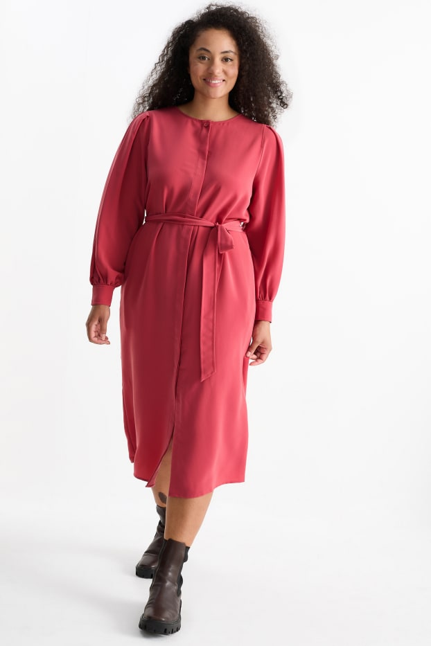 Femmes - Robe-chemisier - rouge