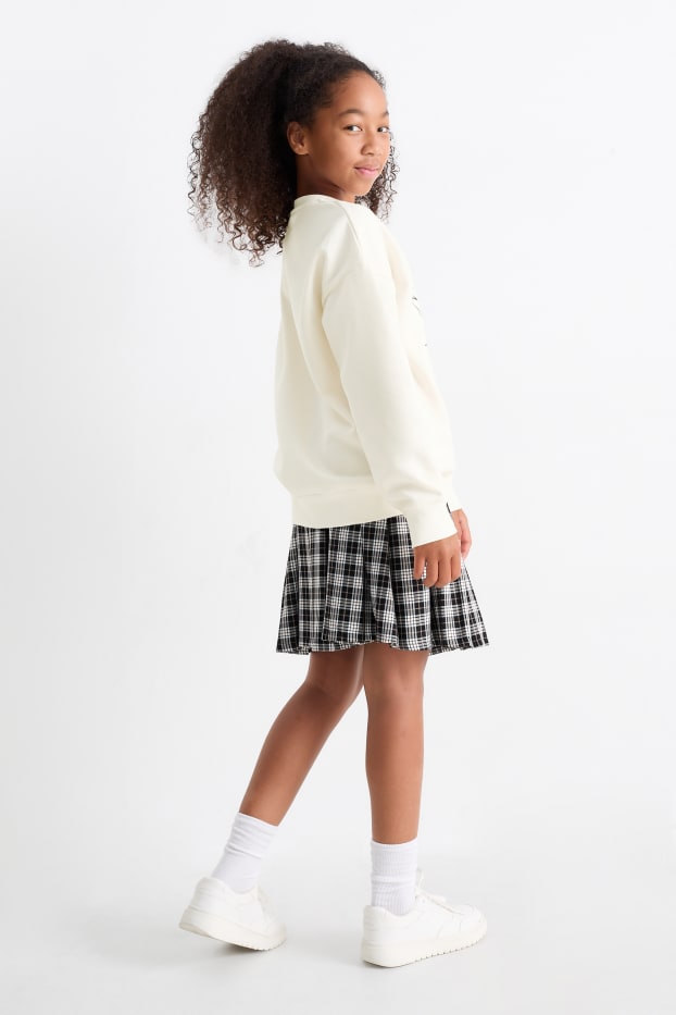 Enfants filles - Harry Potter - ensemble - sweat et jupe plissée - 2 pièces - crème