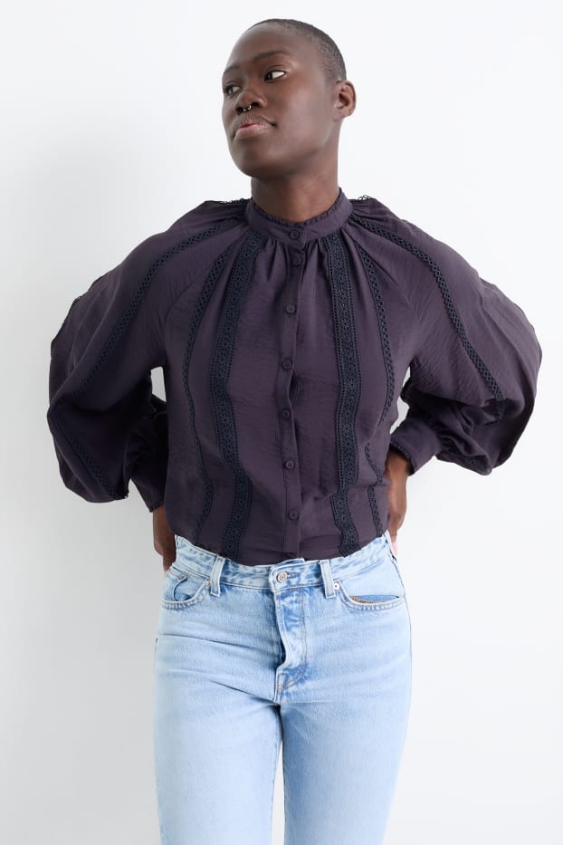 Dames - Blouse - donkerblauw