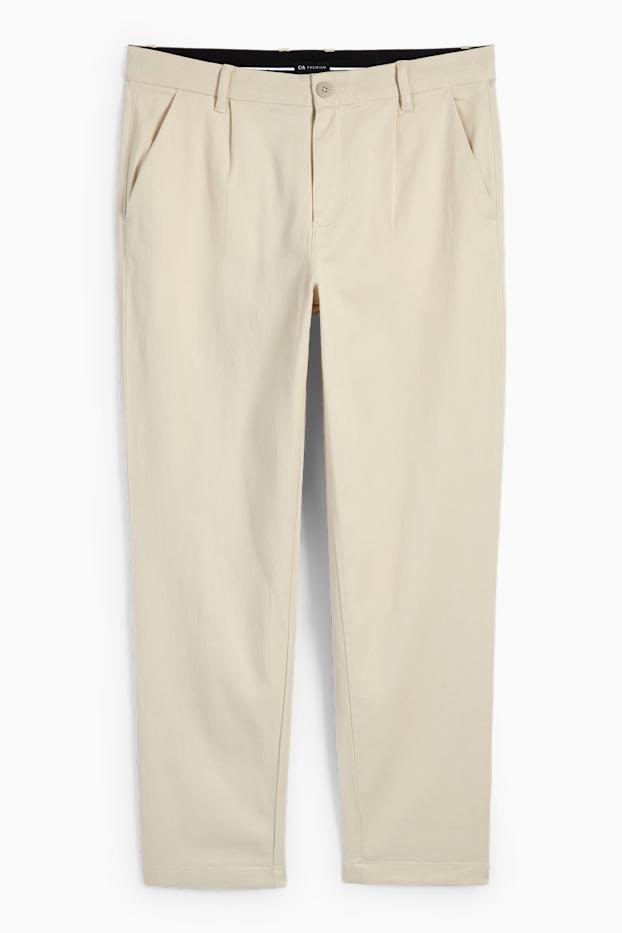 Hommes - Chino - tapered fit - beige clair