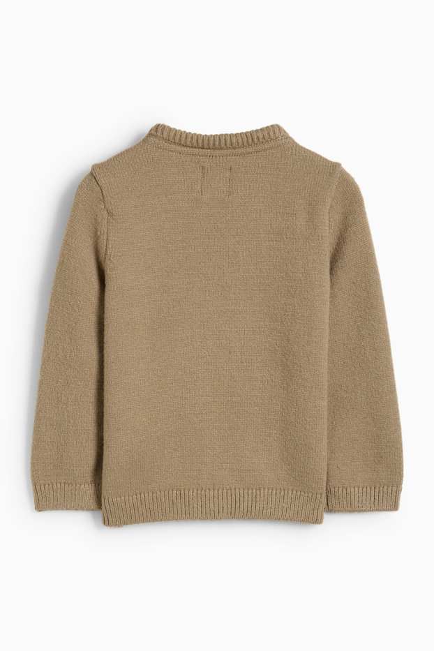 Baby Jungen - HoHoHo - Baby-Weihnachtspullover - beige