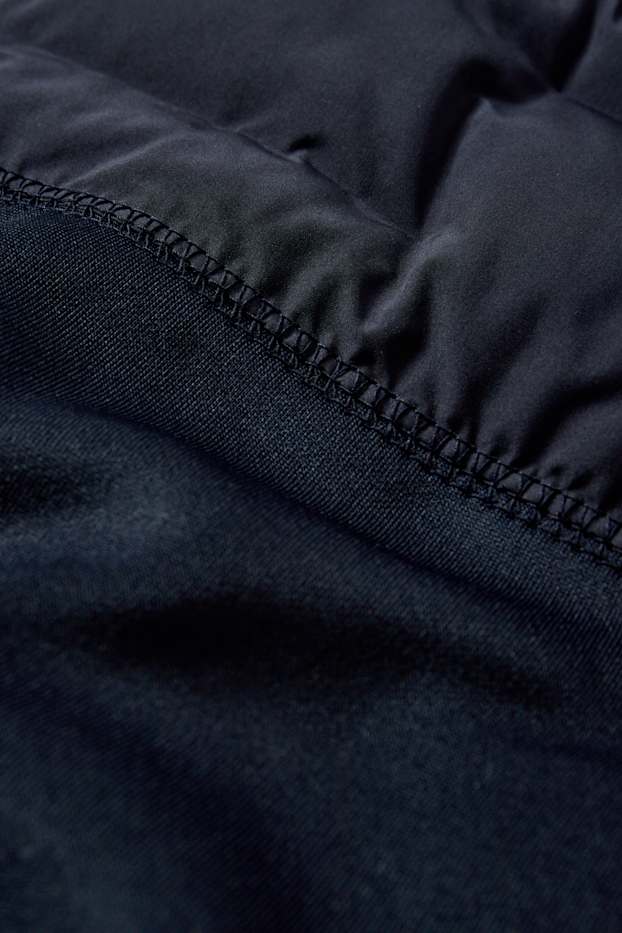 Heren - Thermovest met capuchon - met stiksels - donkerblauw