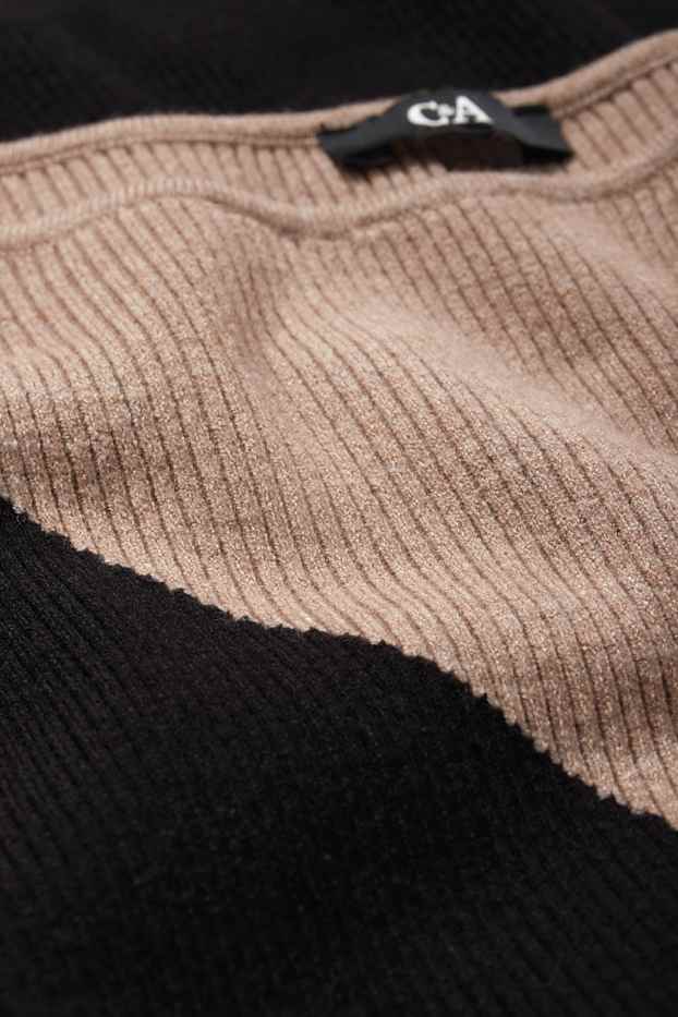 Dona - Vestit de punt de mitja - acanalat - beix