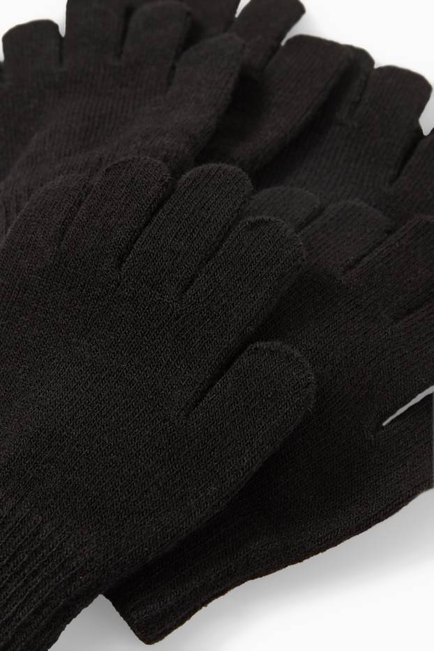 Children Boys - Multipack of 3 - knitted gloves - black