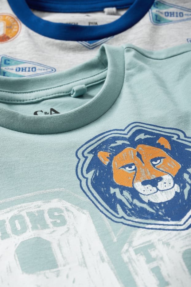 Bambini - Confezione da 2 - leone e tigre - pigiama - 4 pezzi - grigio