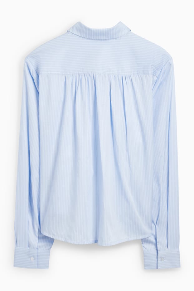 Dámské - Halenka - pruhovaná - světle modrá