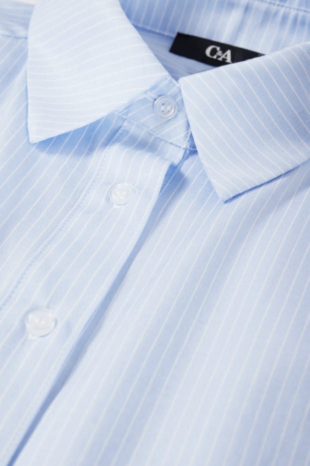 Dámské - Halenka - pruhovaná - světle modrá