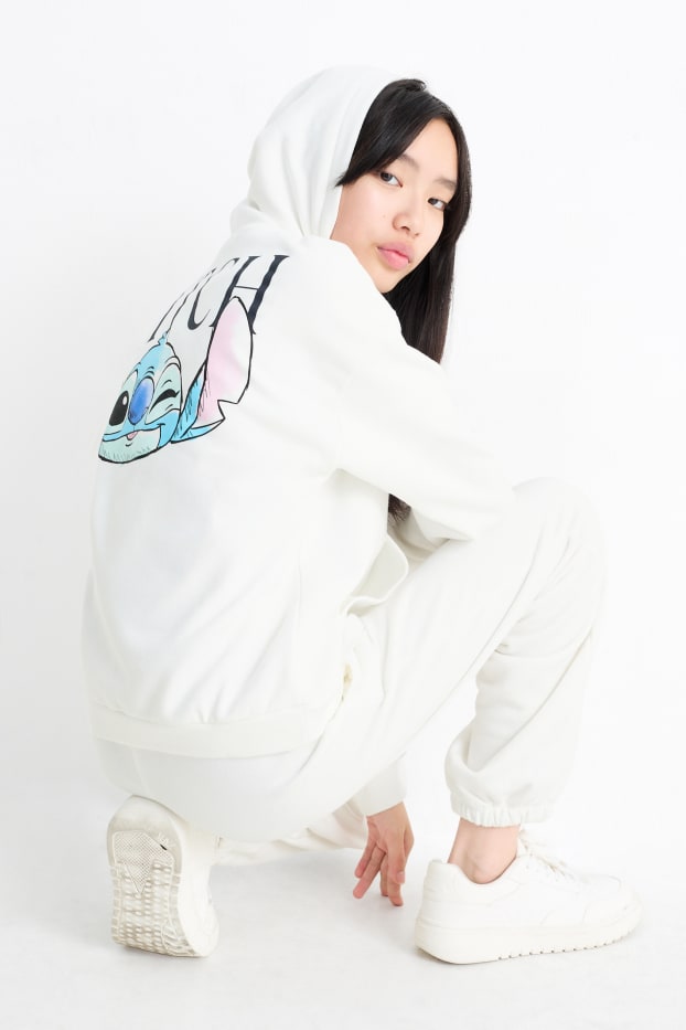 Copii - Fete - Lilo & Stitch - set - hanorac și pantaloni de trening - 2 piese - alb
