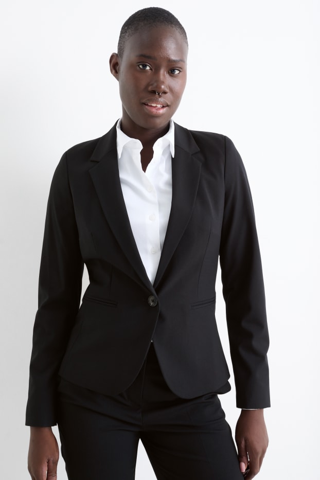 Damen - Business-Blazer - tailliert - Mix & Match  - schwarz