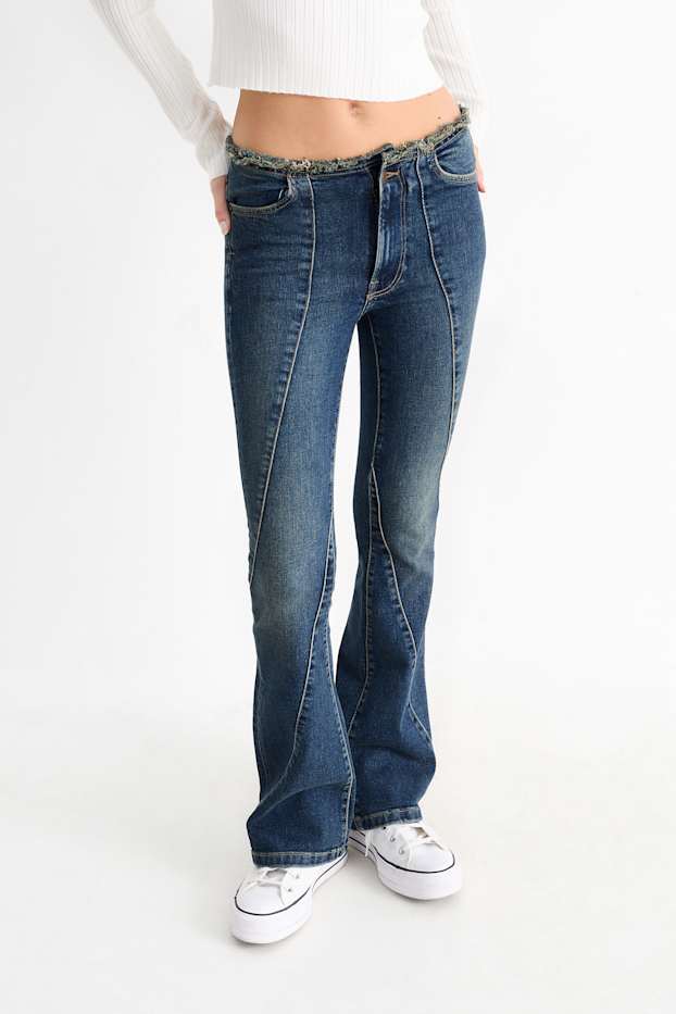 Dona - Flared jeans - mid waist - LYCRA® - texà blau fosc