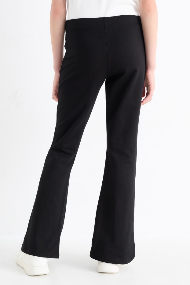 Enfants filles - Lot de 2 - leggings chauds - noir
