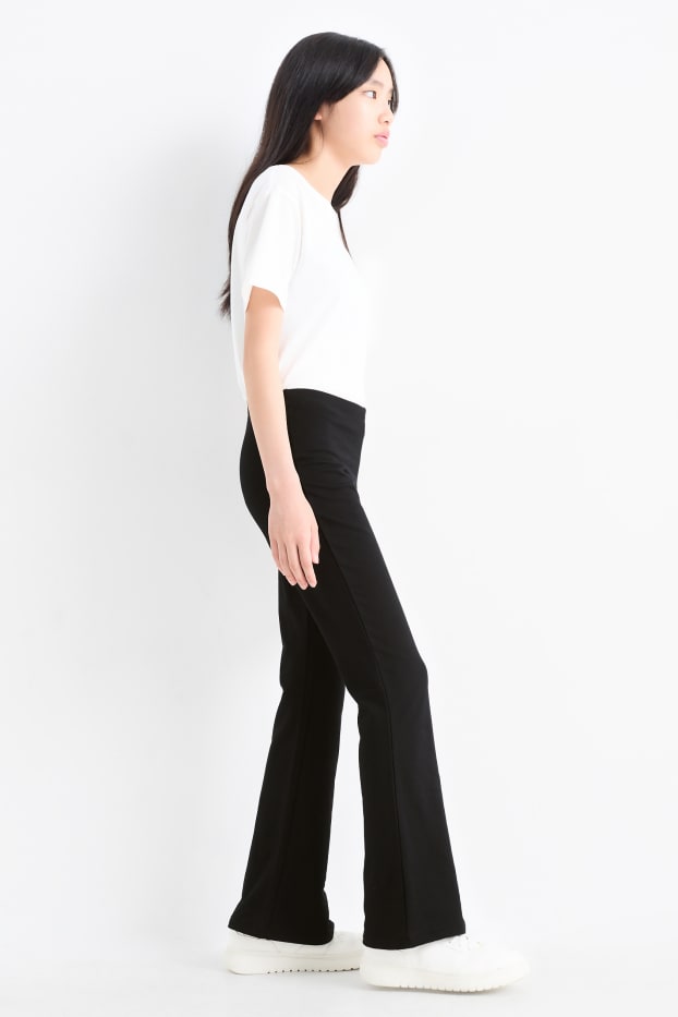 Enfants filles - Lot de 2 - leggings chauds - noir