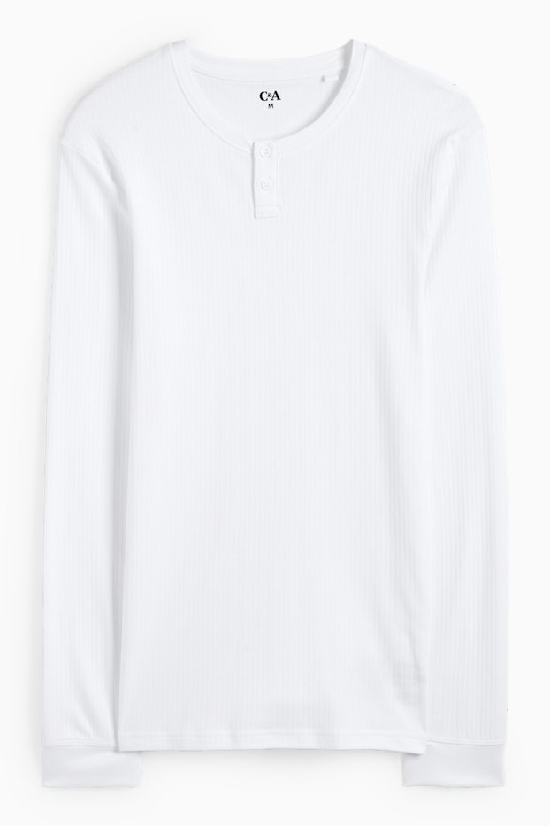 Hommes - Maillot de corps - finition côtelée - blanc crème