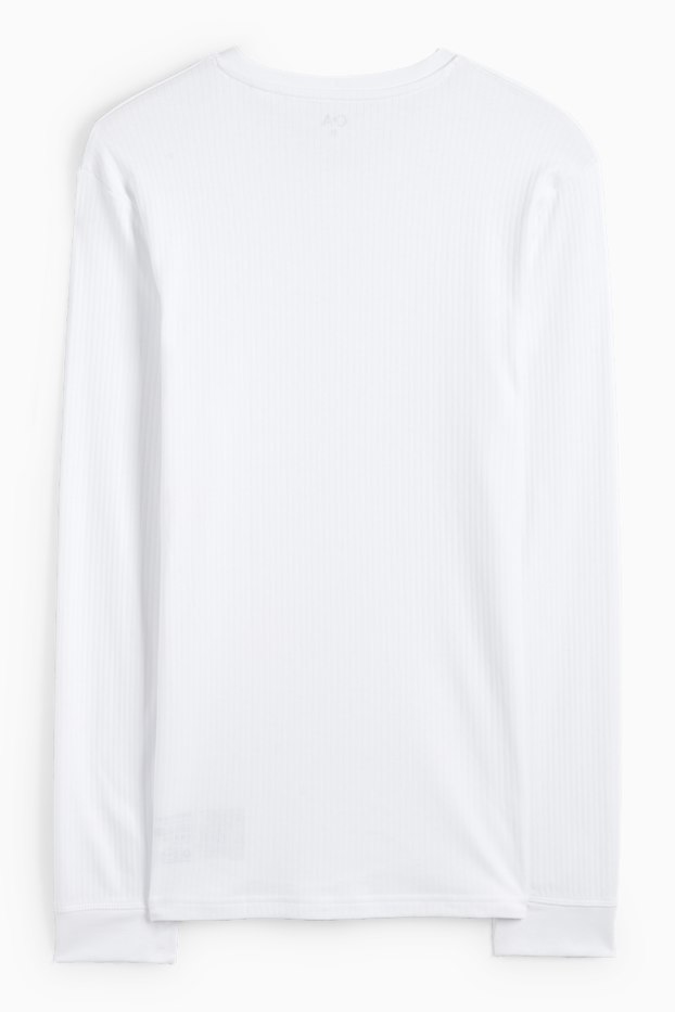 Hommes - Maillot de corps - finition côtelée - blanc crème