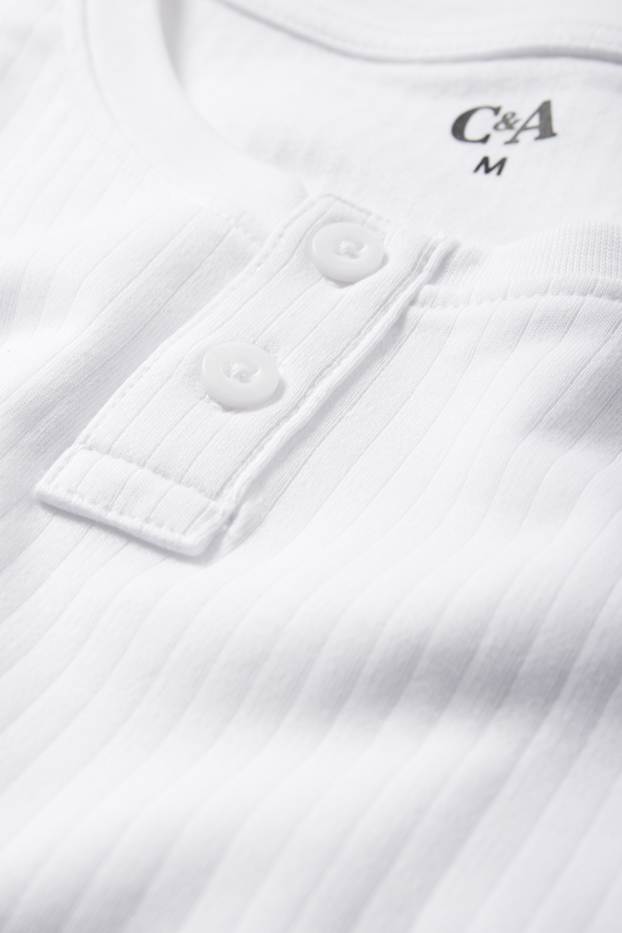 Hommes - Maillot de corps - finition côtelée - blanc crème