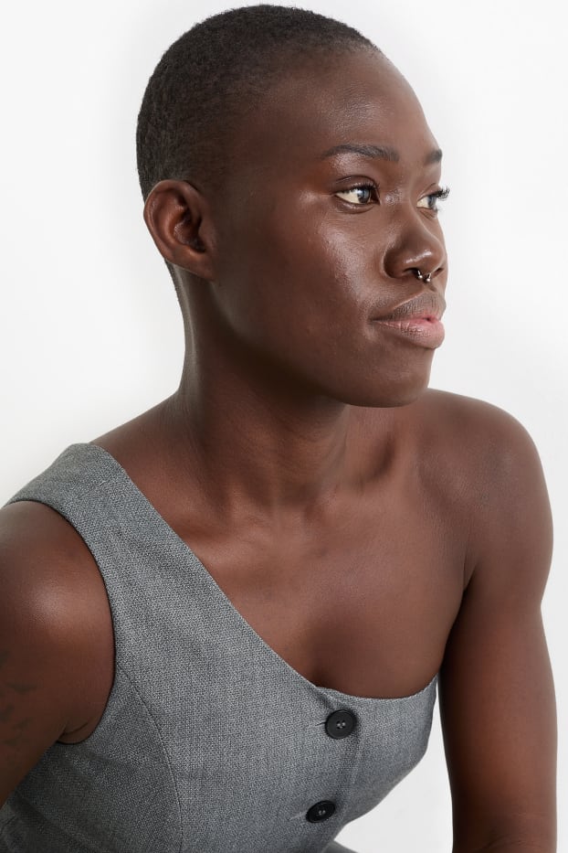 Mujer - Chaleco asimétrico - gris