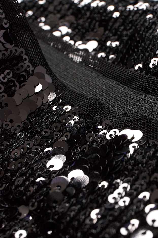 Dona - Pantalons curts de lluentons - high waist - negre