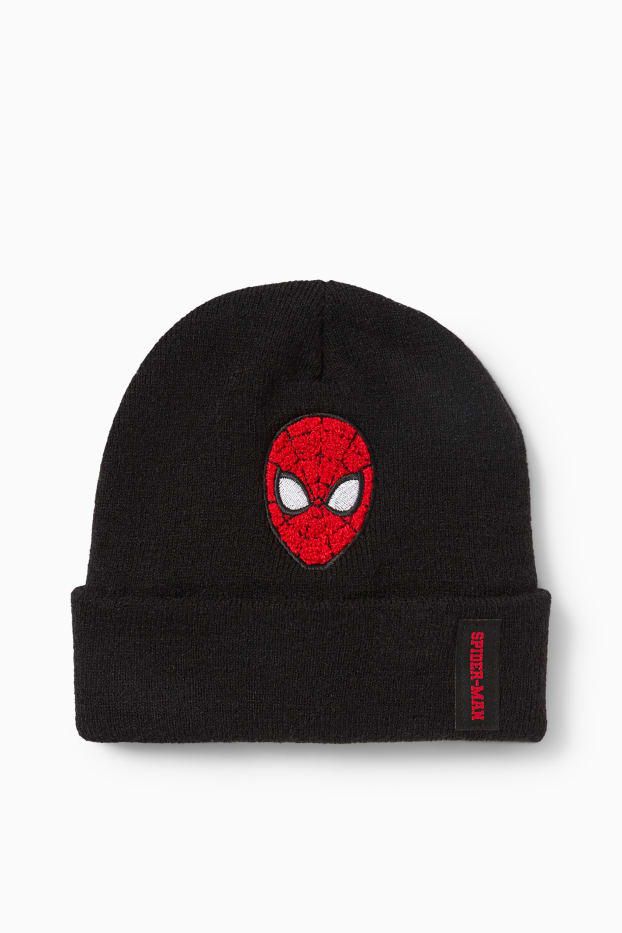 Enfants garçons - Spider-Man - bonnet rond - noir