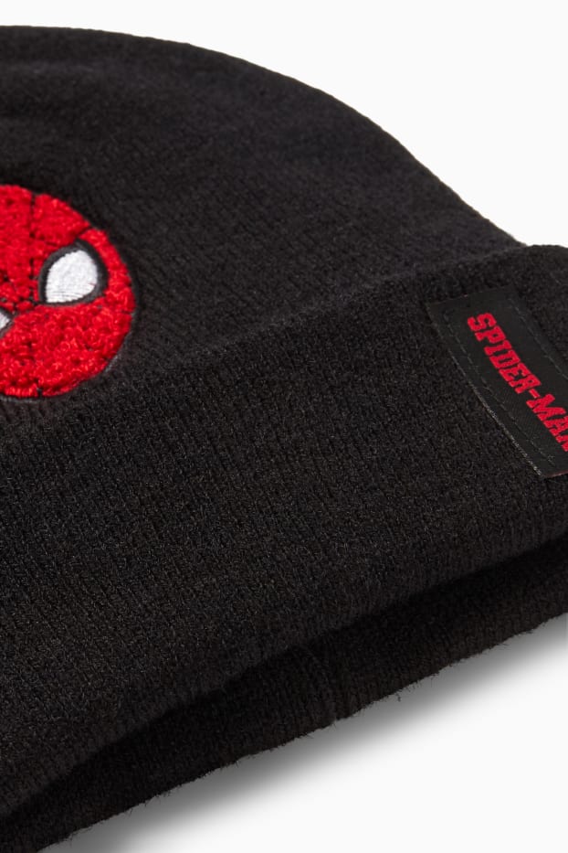 Enfants garçons - Spider-Man - bonnet rond - noir