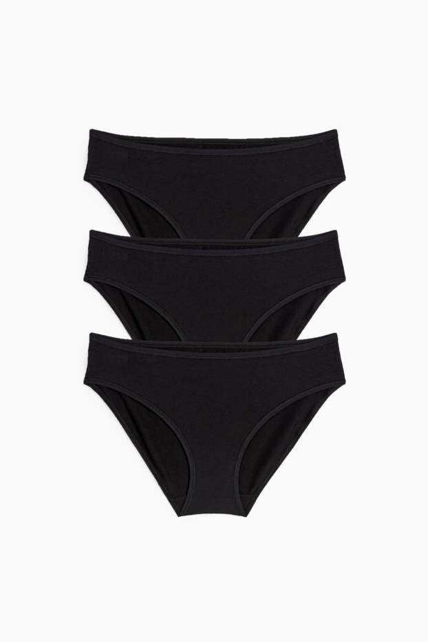 Women - Multipack of 3 - briefs - black