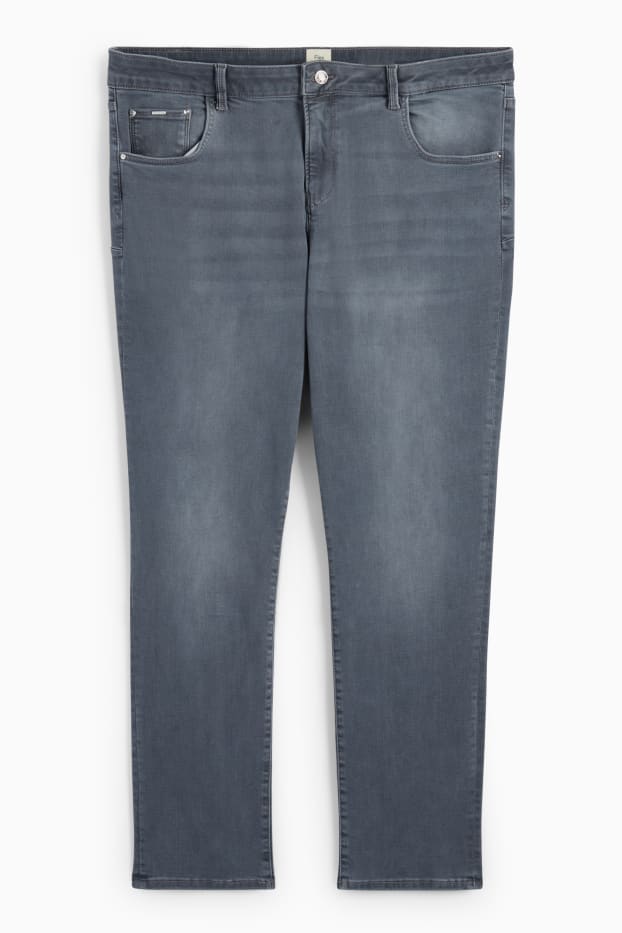 Damen - Slim Jeans - Mid Waist - Shaping-Jeans - LYCRA® - jeansgrau