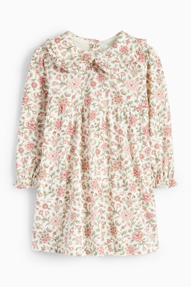 Baby Mädchen - Blümchen - Baby-Outfit - 2 teilig - beige