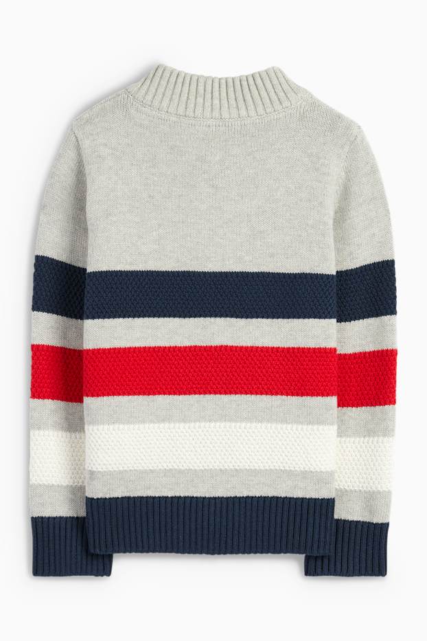 Enfants garçons - La Pat’ Patrouille - Chase, Marcus, Ruben - pullover - à rayures - bleu foncé / gris