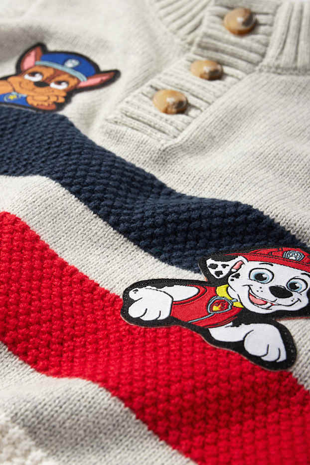 Enfants garçons - La Pat’ Patrouille - Chase, Marcus, Ruben - pullover - à rayures - bleu foncé / gris