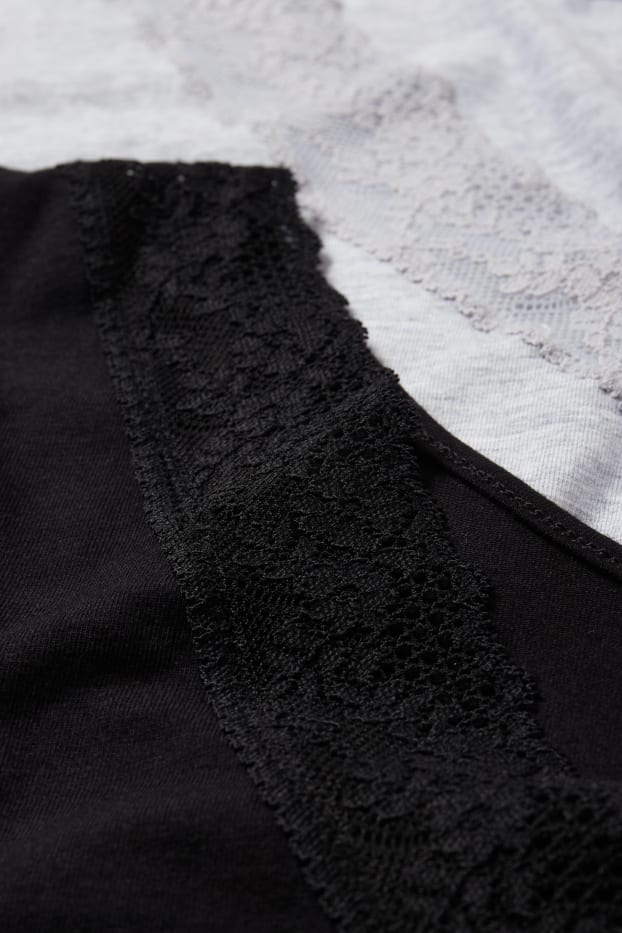 Femmes - Lot de 2 - tops - gris / noir