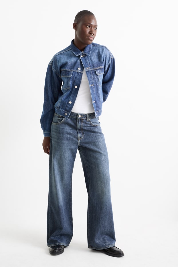Femmes - Wide leg jean - mid waist - jean bleu