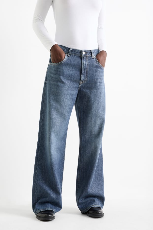 Femmes - Wide leg jean - mid waist - jean bleu
