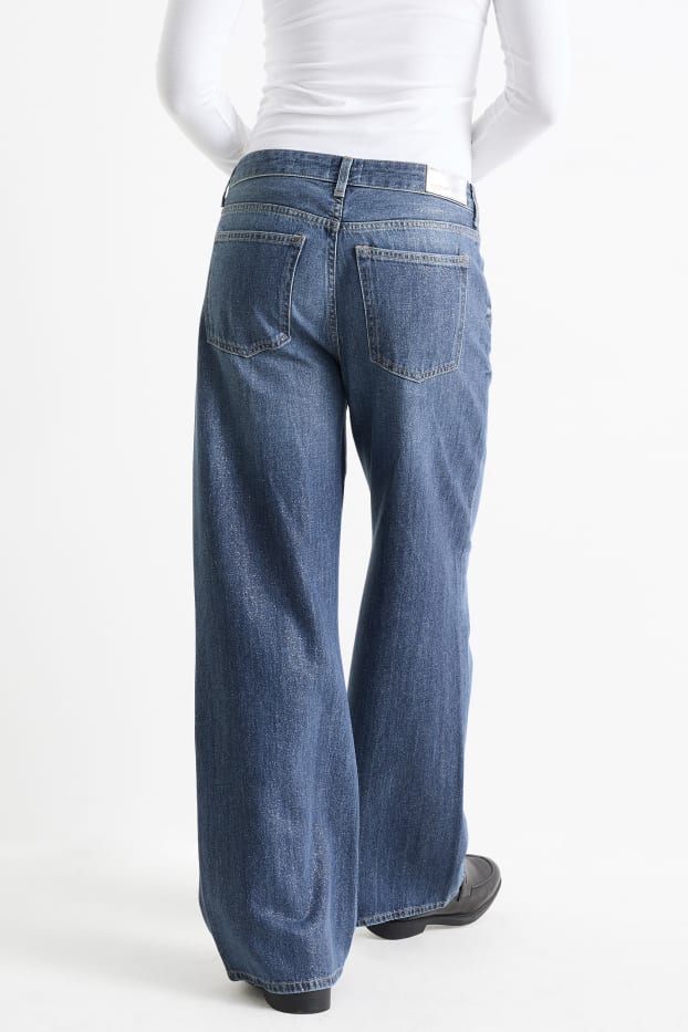 Femmes - Wide leg jean - mid waist - jean bleu
