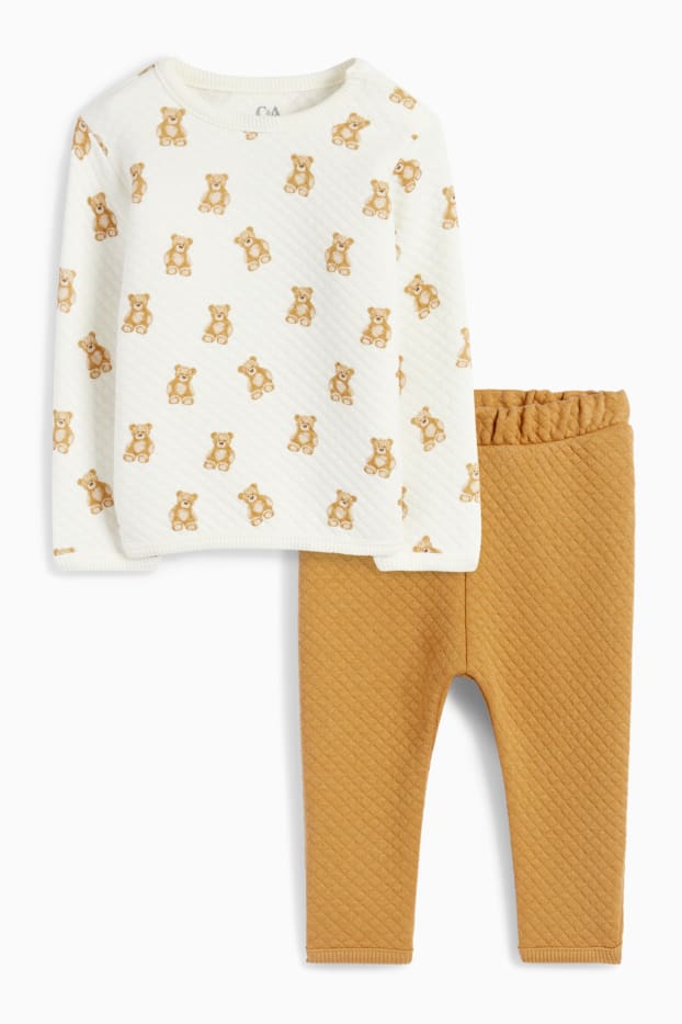 Miminka - chlapci - Motivy medvídků - outfit pro miminka - 2dílný - béžová