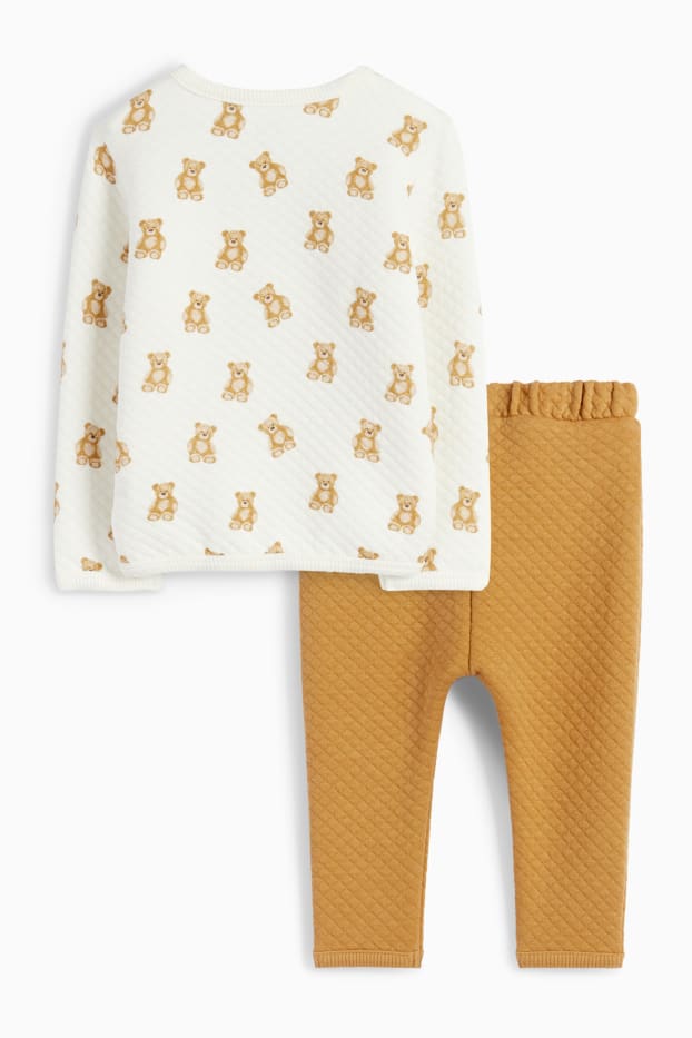 Miminka - chlapci - Motivy medvídků - outfit pro miminka - 2dílný - béžová