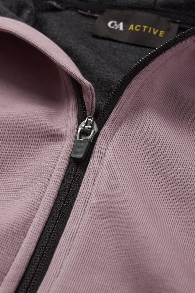 Dona - Dessuadora oberta tècnica amb caputxa - rosa fosc