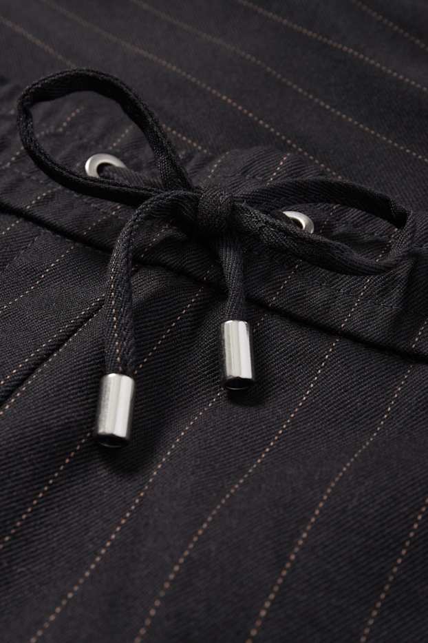 Dames - Pantalon - high waist - tapered fit - krijtstrepen - donkerblauw