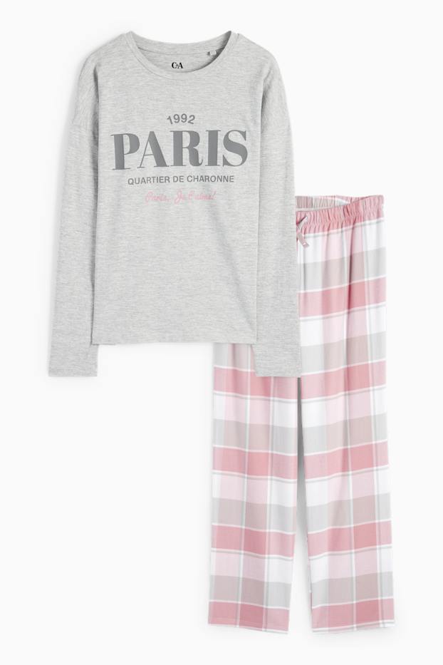 Enfants filles - Paris - pyjama - 2 pièces - gris