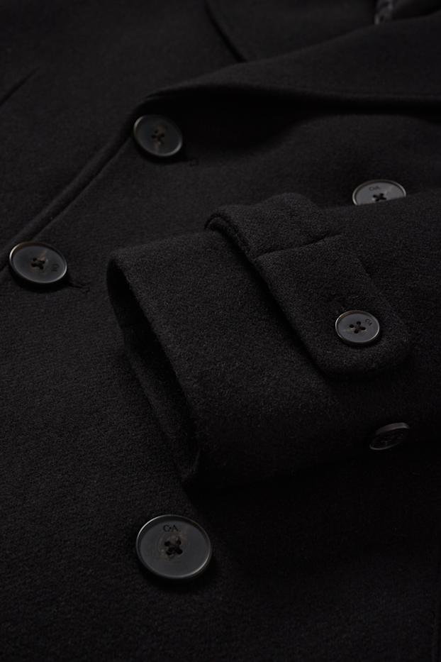 Hommes - Manteau - laine mélangée - noir