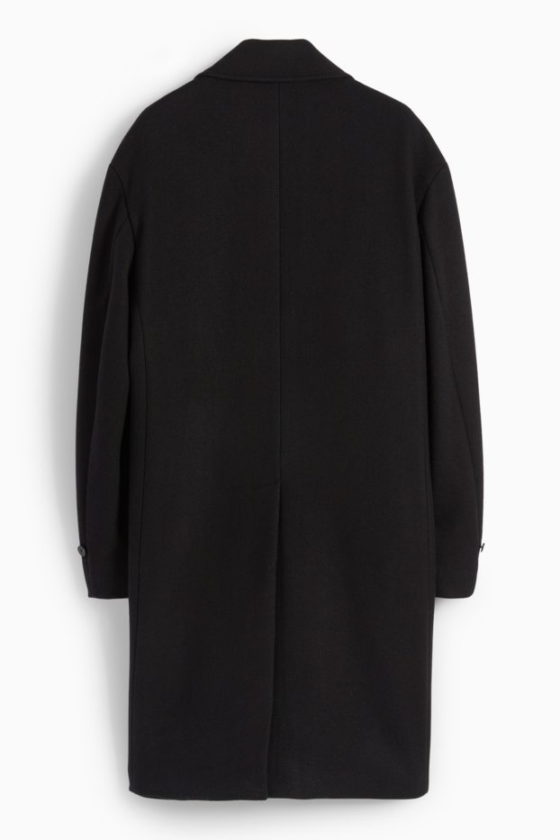 Hommes - Manteau - laine mélangée - noir