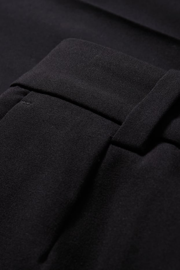 Dámské - Business kalhoty - high waist - wide leg - černá