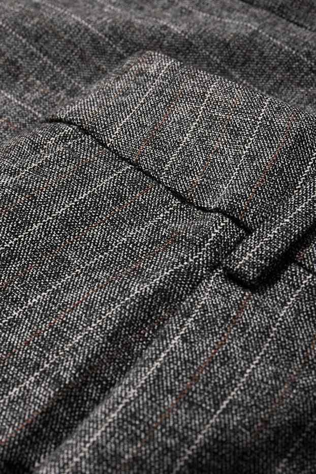 Femei - Pantaloni de stofă - talie înaltă - wide leg - dungi fine - gri