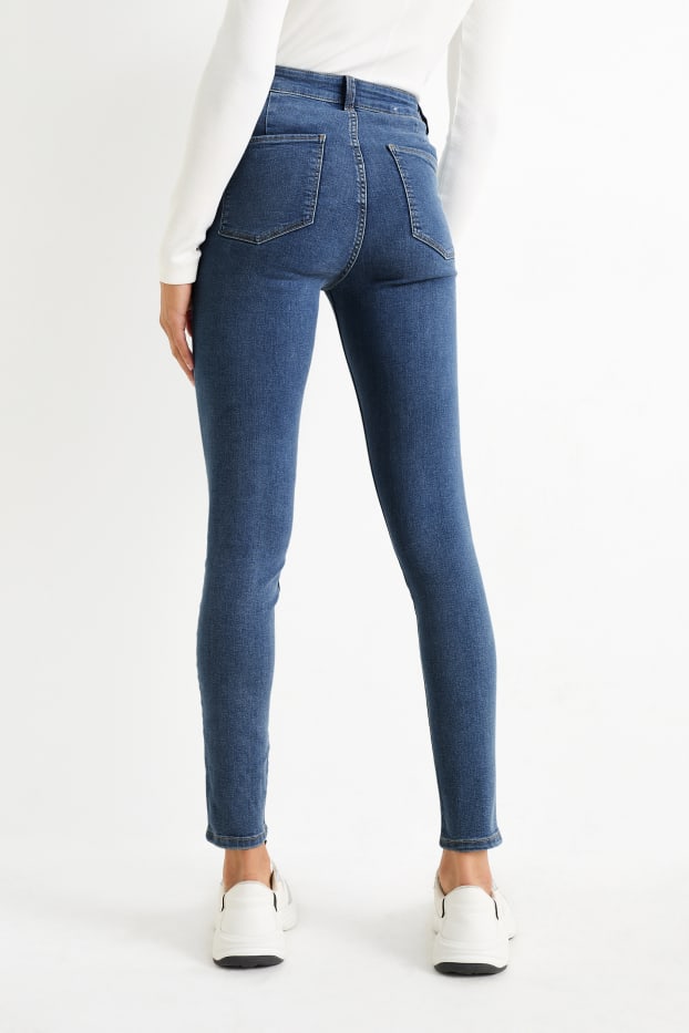 Femei - Jegging jeans - talie înaltă - albastru / negru