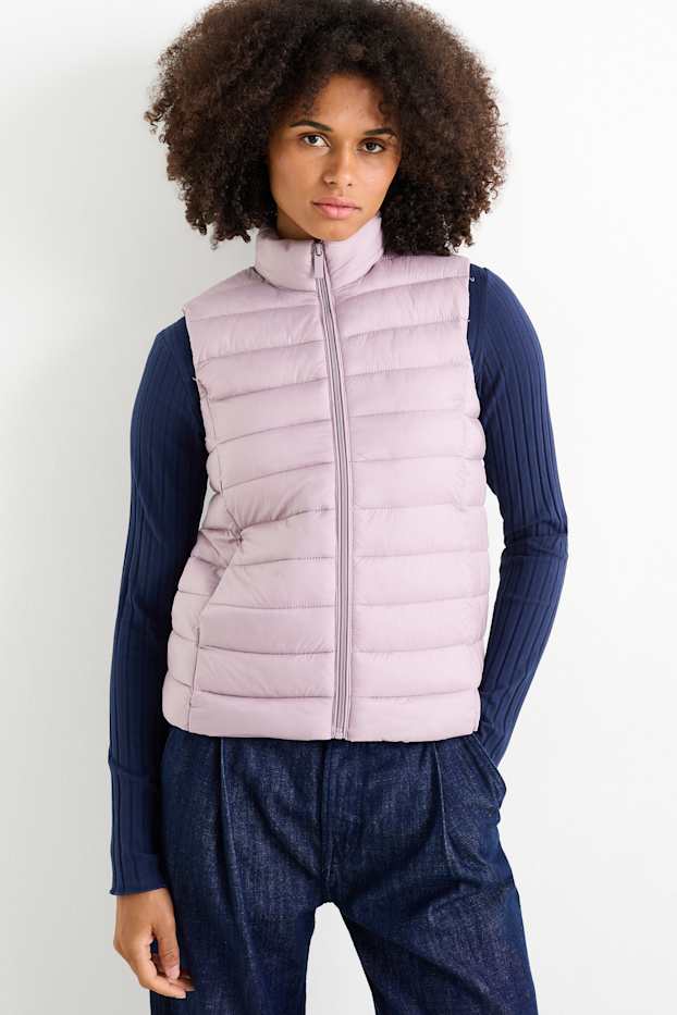 Women - Quilted gilet - pink