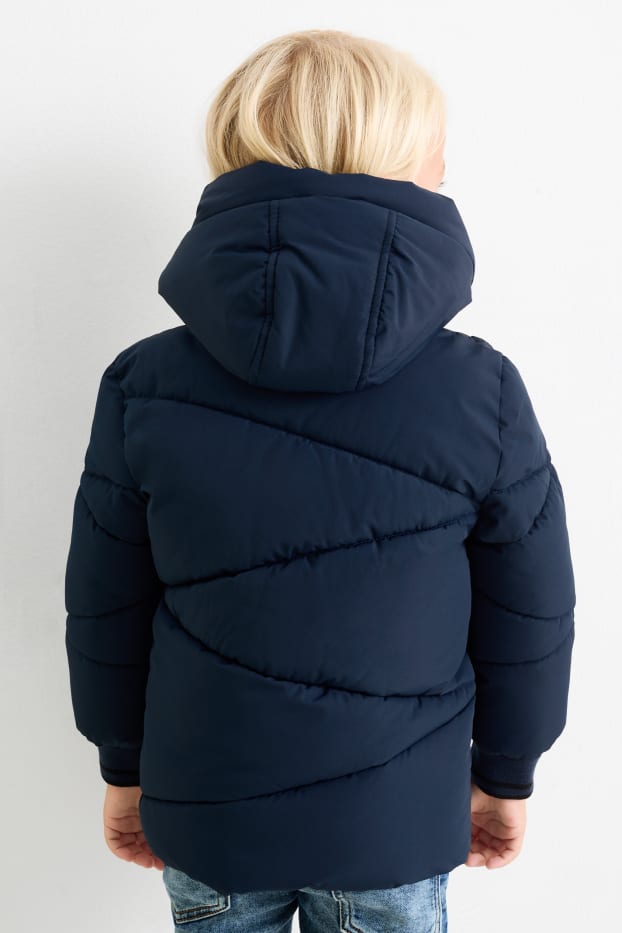 Bambini - Giacca trapuntata con cappuccio - impermeabile - blu scuro